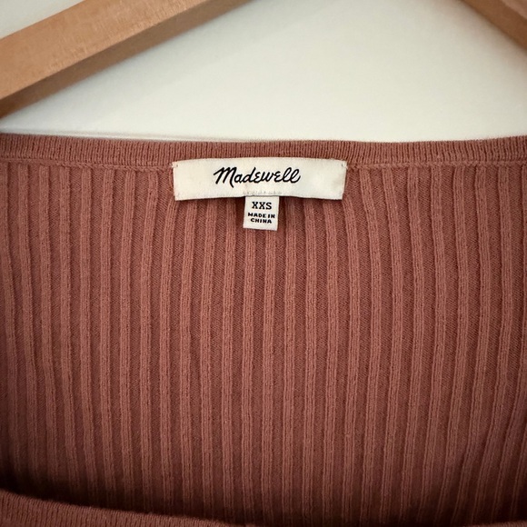 Madewell Rosseau Ribbed Square-Neck Button-Front Top - Picture 4 of 4